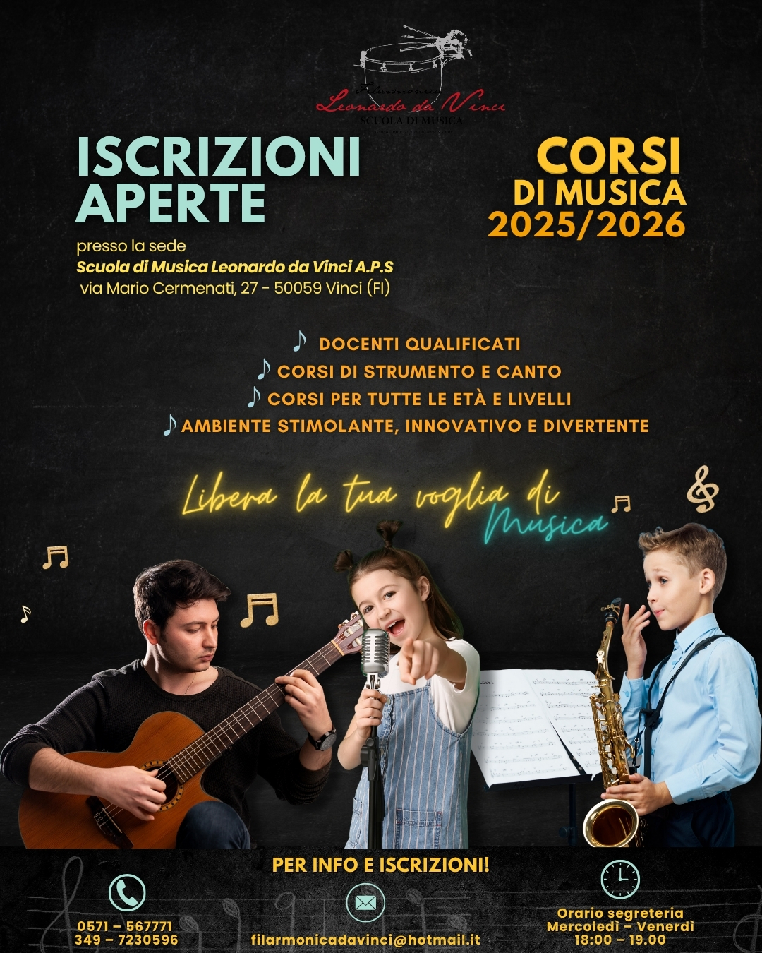Iscrizioni aperte corsi di musica